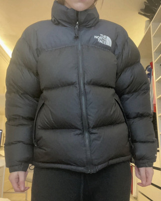 The North Face Herren Daunenjacke schwarz Gr. M Stehkragen RV-Taschen Logo