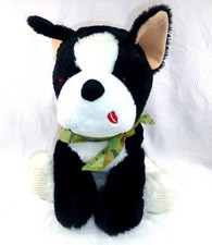 Black White Plush Dog Stuffed Animal With Green Camouflage Bandana - Walgreens