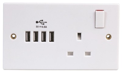 PRO ELEC - 13A 1-Gang Steckdose mit USB