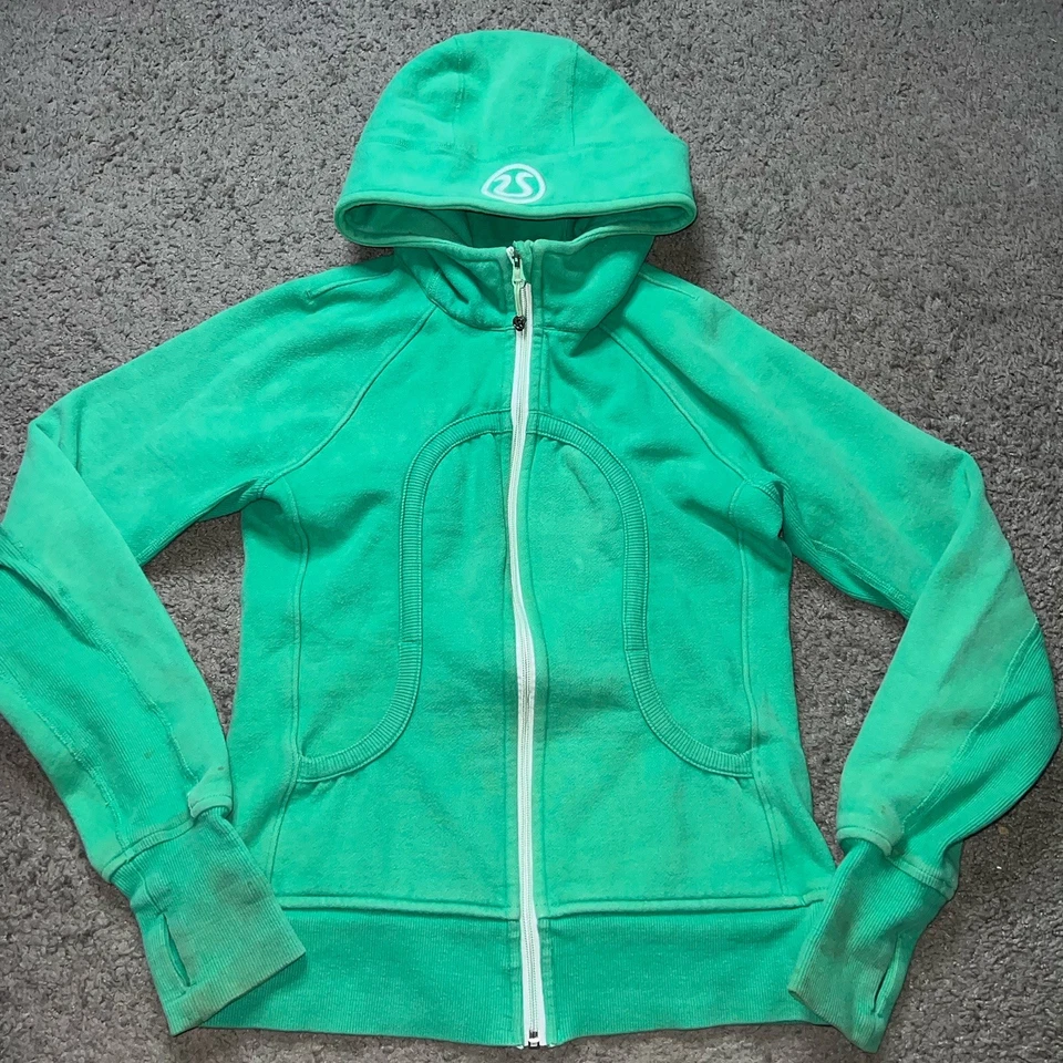 Mujeres Talla 8 LULULEMON Cremallera Completa Cremallera Chaqueta Buceo Sudadera con Capucha Verde Menta Sudadera Foto 2 de 4