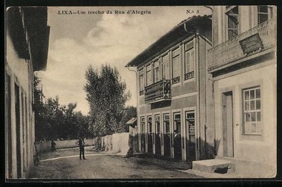 Lixa, Um trecho da Rua d´Alegria, Ansichtskarte 1921 