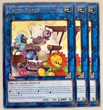 Yugioh! 3x Cross-Sheep JUSH-EN048 Rare 1st Ed NM