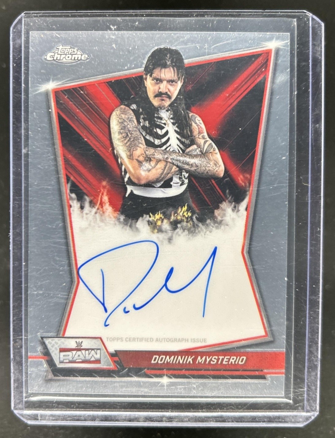2026 Topps Chrome WWE Dominik Mysterio Red Brand Auto Autograph #RBA-DOM view 1