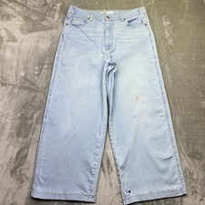 Levi Strauss Signature Heritage Wide Leg Light Wash Denim Jeans Women Sz 33