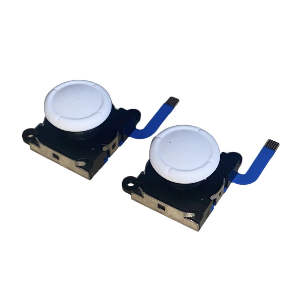 2 Nintendo Switch Joy-Con Analog Joystick - Thumb Stick Replacement (White).