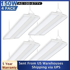 4 PACK Linear LED High Bay Light 150W 22500 Lumen Warehouse Garage Shop Fixture