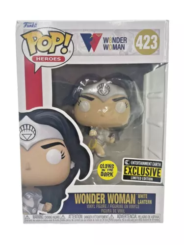 Funko Pop! Wonder Woman: White Lantern #423 GITD EE Exclusive (New + Case)