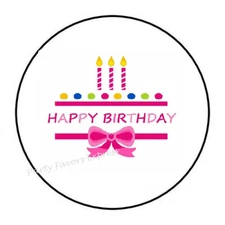 HAPPY BIRTHDAY CAKE ENVELOPE SEALS LABELS STICKERS PARTY FAVORS