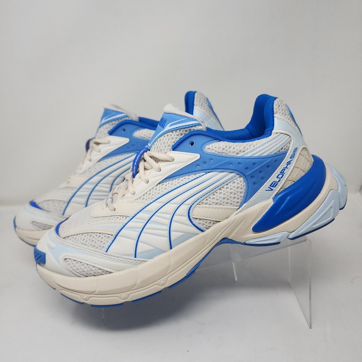 Puma Running Shoes Mens 10 Blue Ivory Velophasis Technisch Gym Active  Sneakers