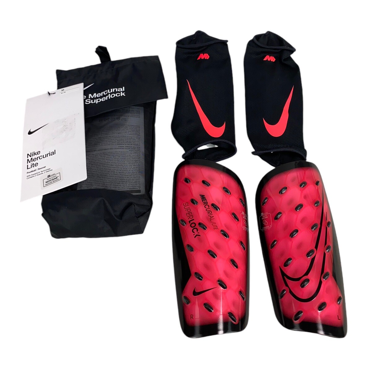 НОВЫЕ щитки для голени Nike Mercurial Lite Superlock Розовый, черный, Размер M DV1770-635