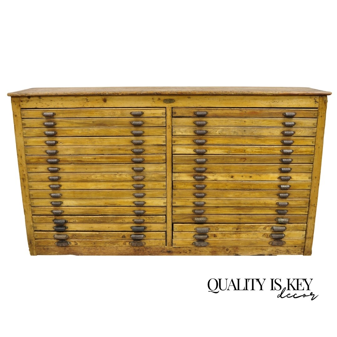 Fred K. Ullmer London Double 32 Drawer Map Makers Flat File
