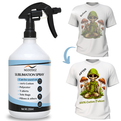 Sublimation Spray for Cotton & All Materials with Detailed Guide & Extra Spray