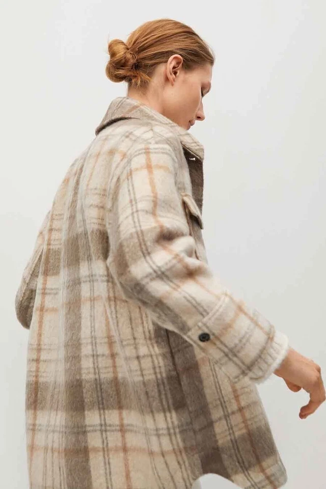 Chaqueta Corta Marrón Beige Mango Talla Extra Pequeña XS - Imagen 2 de 3