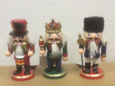 3er Set Holz Nussknacker Soldat Weihnachtsschmuck 6 Zoll