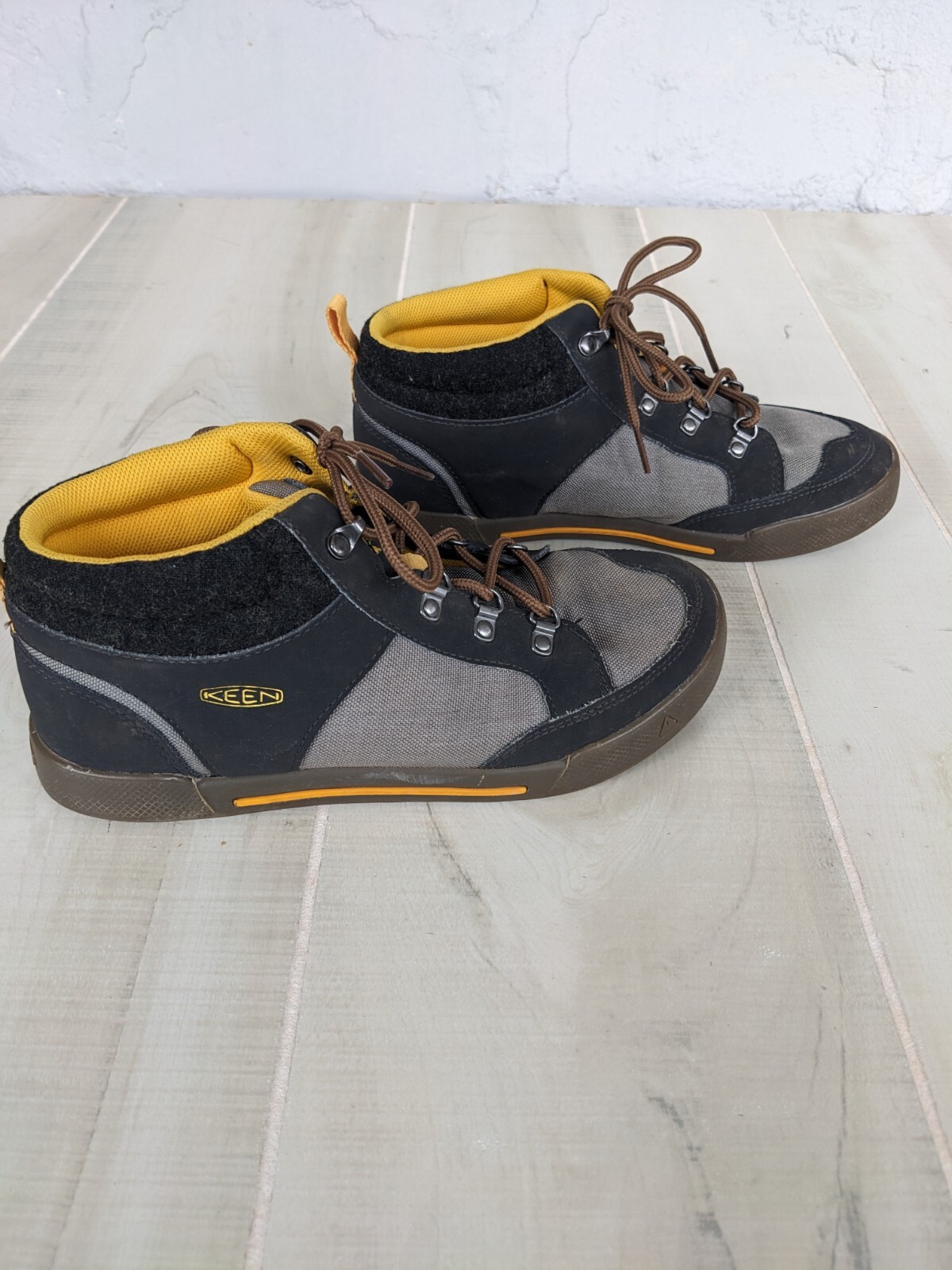 Sneaker alte Keen Encanto Wesley II 1017631 GRIGIO CORVO ACCIAIO GRIGIO bambini grandi TAGLIA 5