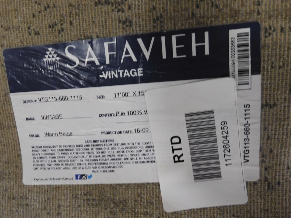 WARM BEIGE 11' X 15' Flaw in Rug Reduced Price 1172604259 VTG113-660-1115 - Image 4 of 4