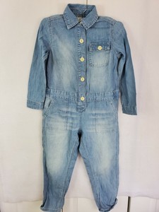 girls chambray jumpsuit