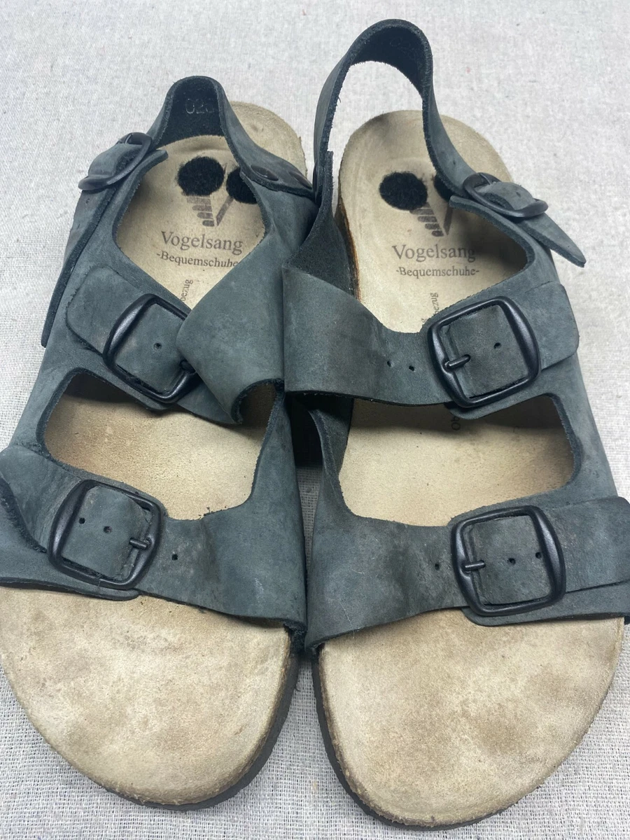 Vogelsang made in Germany Women s 41 10 10.5 Dark Gray Leather Sandals Shoes