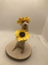 Taxidermy Mouse holding a sunflower