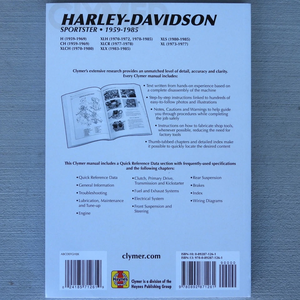 Harley-Davidson Sportster H CH XLX XLS 1959-1985 manual de reparación M419 Foto 3 de 3