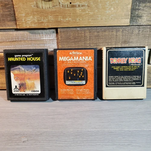 Lot Of 3 Atari 2600 Games Megamania Donkey Kong Haunted House Carts Only 80s