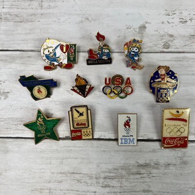 Vintage Olympics Pins lot of 11 ATLANTA Georgia 1996 Advertising & IZZY Promo