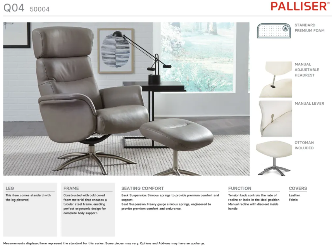 Palliser Euro Swivel Recliner Palliser® Furniture Customizable