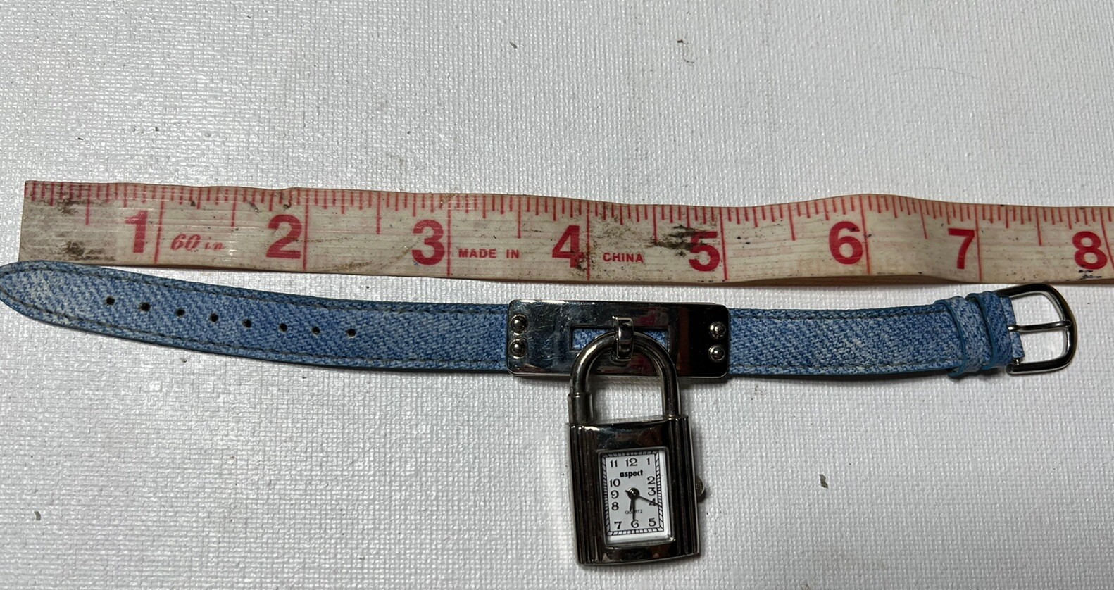 Aspect Silver Tone Accent Rectangle locket lock d… - image 9