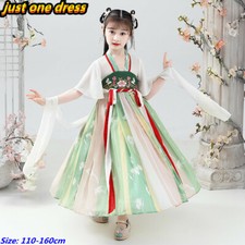 Ragazza Cinese Carino Abito Floreale Trasparente Ricamato Hanfu Ttang Fairy