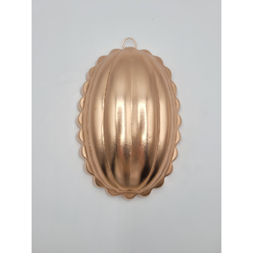 Copper Jello Gelatin Cake Mold Oval Scalloped Vintage Home Decor Pans