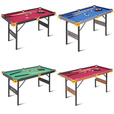 4Ft/4.5ft Folding Billiard Table Pool Table Kid Adults Mini Game Table w/ Tassel
