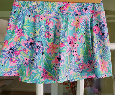 Lilly Pulitzer Aila Skort Amalfi Blue Alligator Isle UPF 50+ S (09010D)