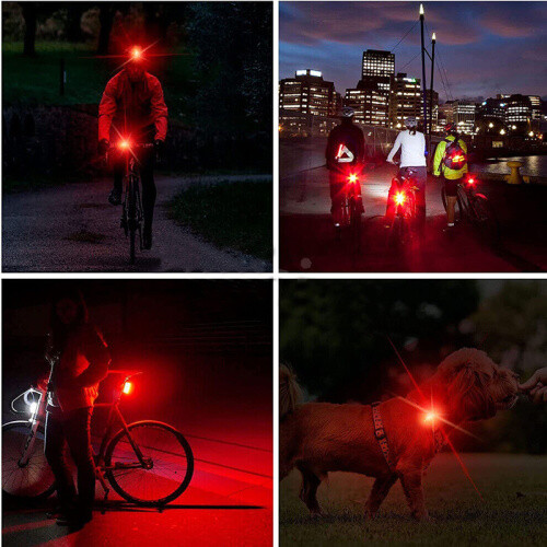 2stk Fahrrad LED Rücklicht Licht Fahrradlampe Hinten Leuchte USB Aufladbar - Bild 8 von 9