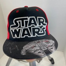 Star Wars Hat Cap Snapback Adjustable Black Red Logo Millennium Falcon Youth Kid