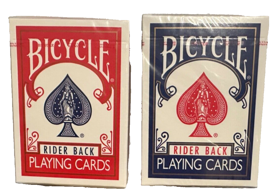 OHIO MADE 2 Deck Set Red Blue Bicycle 808 RIDER BACK BOX Poker