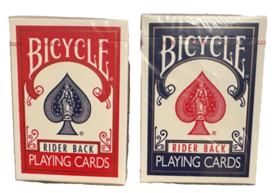 OHIO MADE 2 Deck Set Red Blue Bicycle 808 RIDER BACK BOX Poker