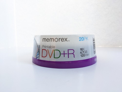DVD+R Printable DVD 16x 4.7GB 120 Min 20pack Sealed New Memorex - Picture 2 of 13