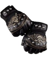 Punk Skull Rivet Gloves / Men/ Women Anti Slip Halve Finger Cycling / Motorcycle