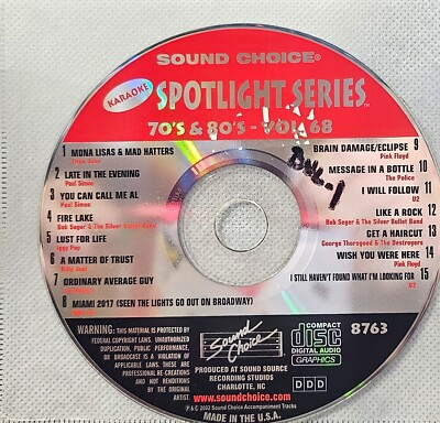 SC8763 70'S 80'S       SOUND CHOICE KARAOKE CDG