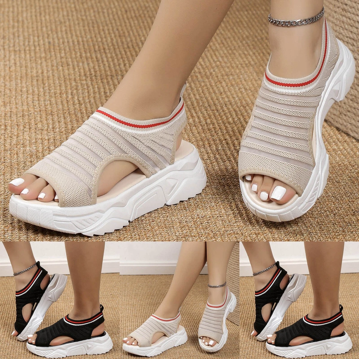 Closed Toe Sandals for Women Size 12 Women Shoes Thick Sole Wedge