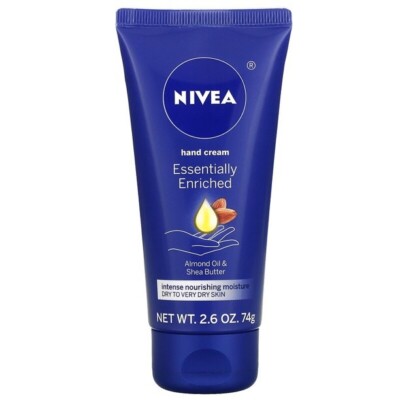 NIVEA HAND CREAM ESSENTIALLY ENRICHED ALMOND OIL & SHEA BUTTER, DRY SKIN 2.6 OZ