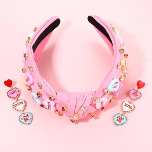 Diadema de San Valentín para Mujer Amor Corazón Diadema Joya Anudada Foto 2 de 4