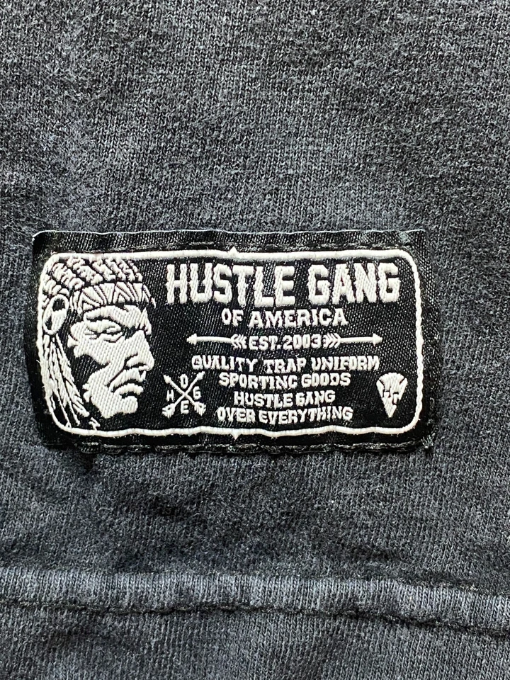 Camisa Hustle Gang Adulto 2X Negro Jefe Indio Tocado 100 Dólares EE. UU. Patín Hombres Foto 3 de 4