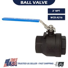3" Inch Ball Valve Female Threaded FNPT Carbon Steel FULL PORT 1000 Lockable