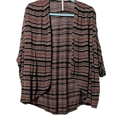 Willow & Clay Size Medium/Large Purple Striped Open-Front Cardigan - Image 1 of 4