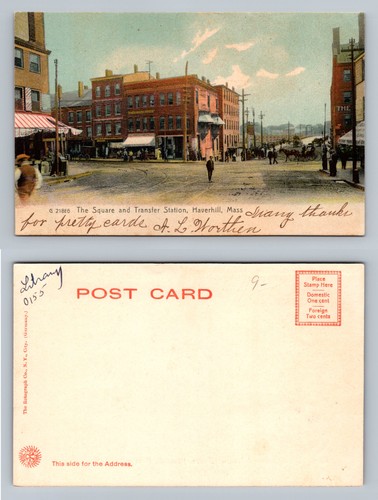 Haverhill, MA-Massachusetts, Platz und Transferstation Vintage Postkarte