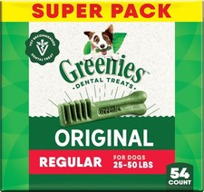 Greenies Regular Natural Original Chicken Flavor Dental Dog Treats, 54 count
