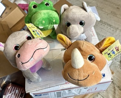 Toy Time Zoo Plush. Alligator Hippo Elephant Rino. 7 -8  NWT Set Of 4