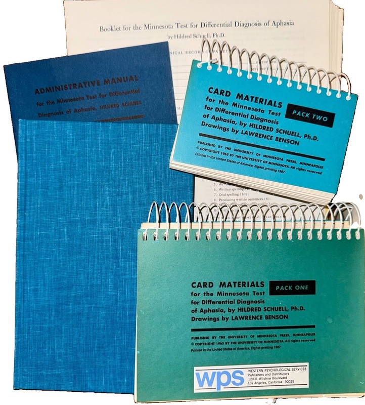 RARE Out of Print MTDDA Minnesota Differential Diagnosis Aphasia Test Neuro MINT