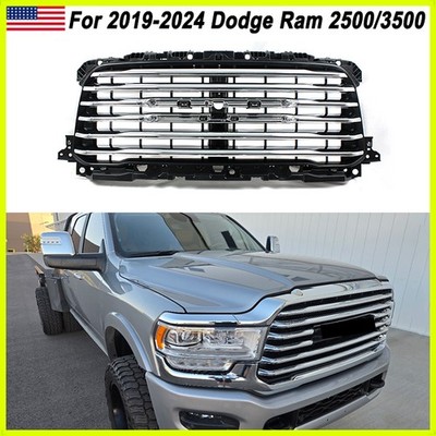 Front Upper Grille For 2019 2020-2024 Dodge Ram 2500/3500 Longhorn